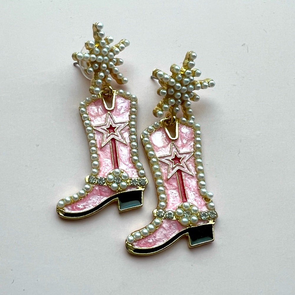 Cowboy boot earrings